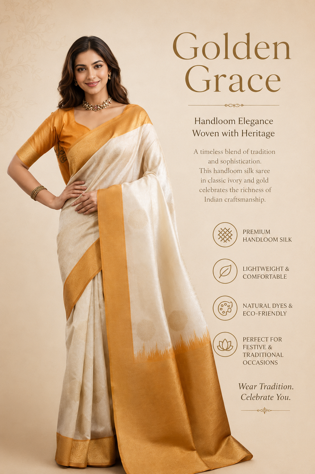 Royal Ivory Silk Saree